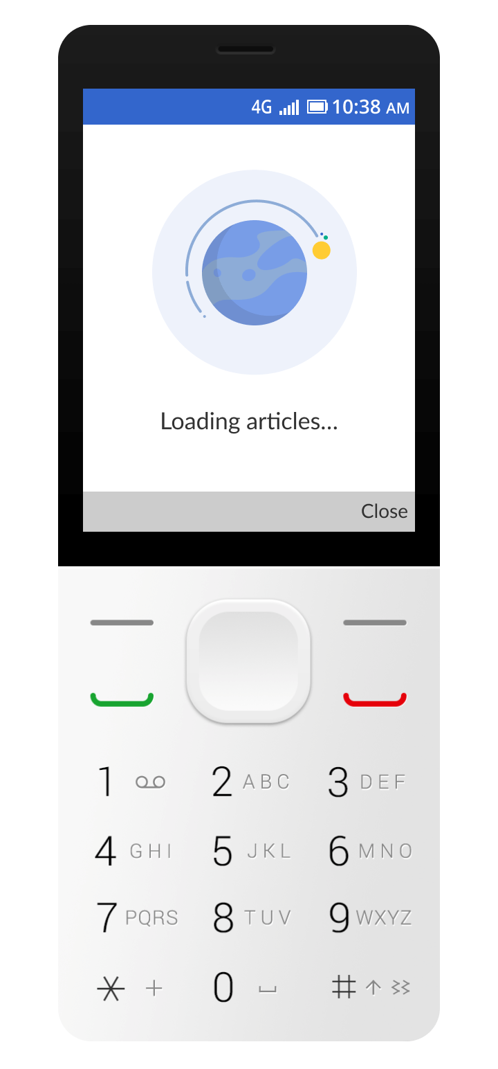 Wikipedia for KaiOS app: Custom progress indicator.